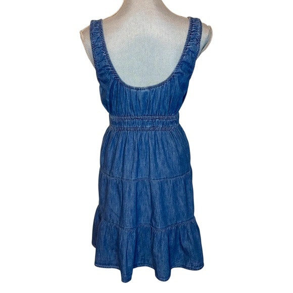 GAP Denim Chambray Tiered Mini Dress - Picture 4 of 8